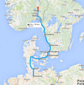 Scandinavia tour year 1891 (Denmark, Sweden, Norway, Denmark)