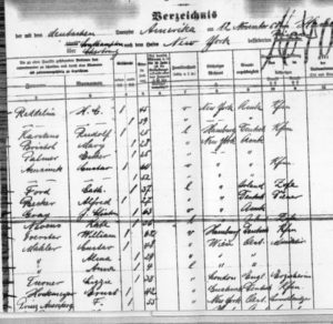 1908 Westbound 11-11-1908 until 21-11-1908 S.S. Amerika