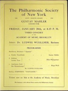 1910 Concert Brooklyn 28-01-1910 - Kindertotenlieder