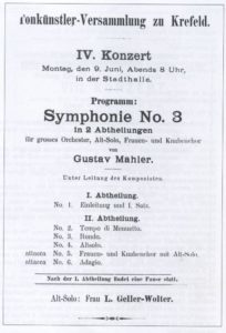 1902 Concert Krefeld 09-06-1902 - Symphony No. 3 (Premiere)