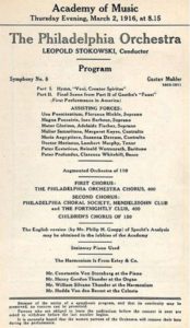 1916 Concert Philadelphia 02-03-1916 - Symphony No. 8 (Posthumous)
